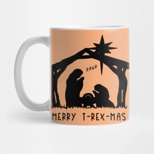 Christmas Cheer: Merry T-Rex-Mas (black text) Mug